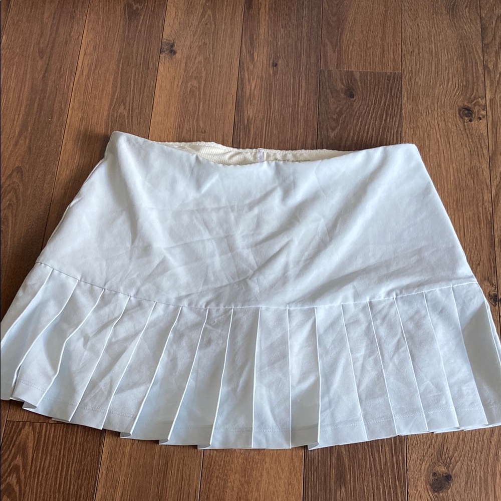 Tory Sport Pleated Tennis Skirt In Blue Silk. - Picture 5 of 10